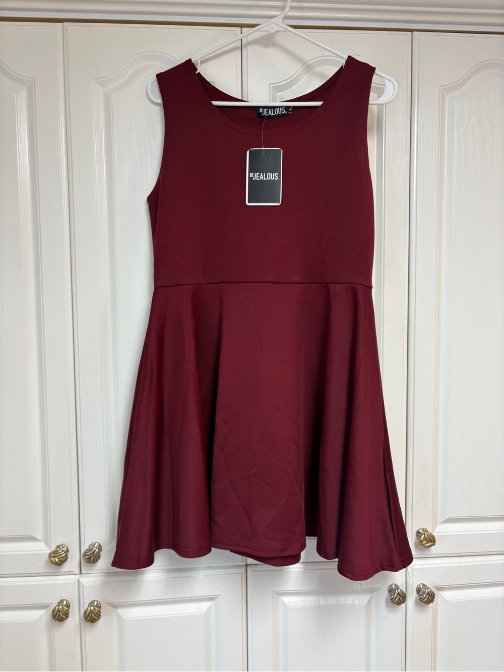 NWT Be Jealous Sleeveless Skater Dress in Wine Womens 16/18